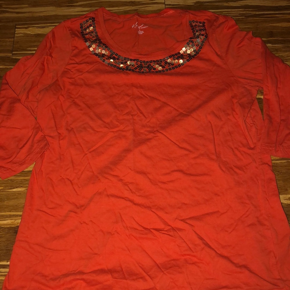 Fall Favorite Orange 3/4 length tunic T-shirt